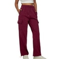 thumbnail image 4 of Ladies' Solid Drawstring Elastic Waist Pocket Pants Slacks, 4 of 7