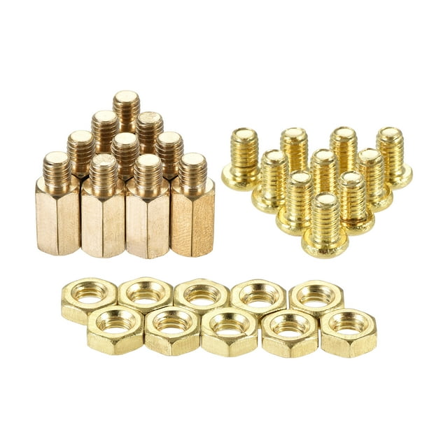 Unique Bargains Hexagonal Laiton Entretoise Mâle-Femelle Vis Écrou Kit 20 Ensembles 10mm + 4mm