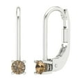 thumbnail image 2 of 0.5 Ct Round Cut Drop Dangle Champagne Crystal 14K White Solid Gold Everyday Dainty Earrings Lever Back, 2 of 7