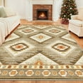 thumbnail image 3 of NewBuros 8'x10' Area Rugs for Living Room, Non-Slip Machine Washable Rugs, Soft Stain Resistant Low Pile Vintage Distressed Print Western Indoor Carpet, Camel, 3 of 11