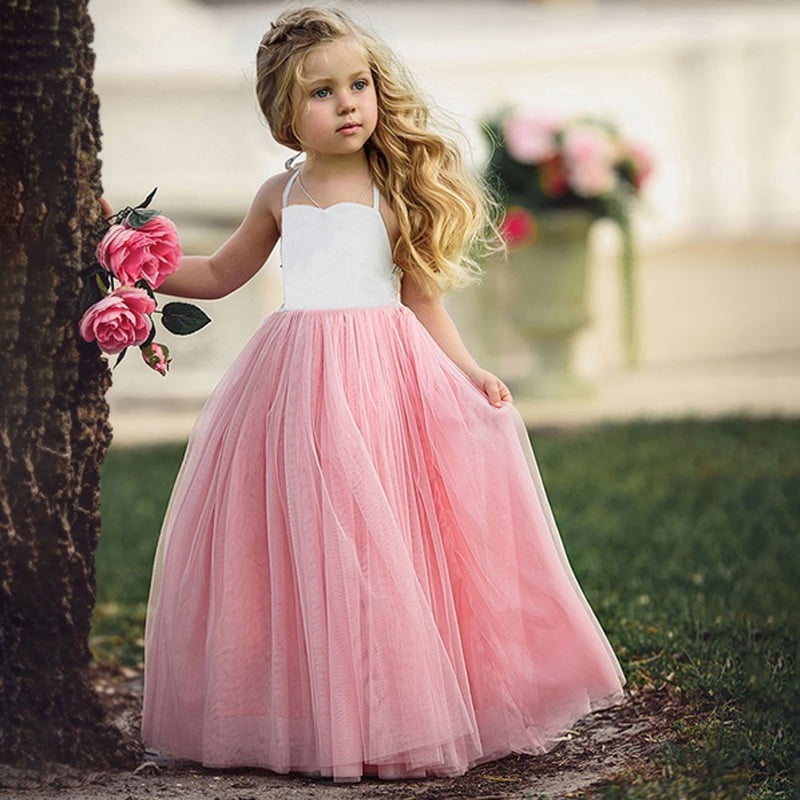 Kids Baby Flower Girl Princess Dress Pageant Wedding Bridesmaid Party Prom Gown