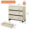 thumbnail image 5 of WAMPAT Dresser for Bedroom, Closet Organizers and Storage with 3 Drawers, Chest of Drawers with Metal Base, Modern Wood Dresser for Living Room, Hallway, Entryway, Light Oak, 5 of 7