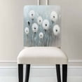 thumbnail image 3 of White Dandelion Chair Covers Set of 4 Retro Oil Painting Modern Art Chair Back Covers Stretch Removable Washable Chairs Slipcovers Chair Protector for Dining Room Kitchen Party Decor, 3 of 5