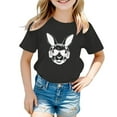thumbnail image 1 of MIASHUI Boys Girls Easter Shirts Bunny Short Sleeve Tee Funny Rabbit Graphic T Shirts,Black,5-6 Years, 1 of 3