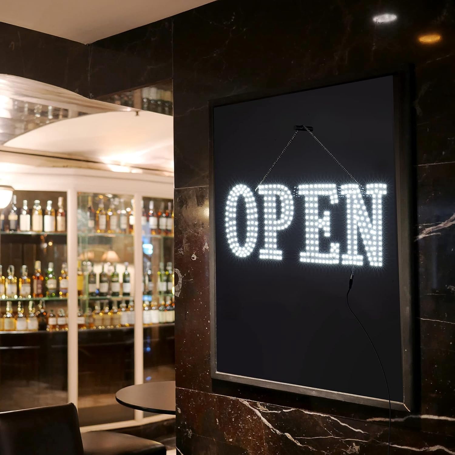 Ultra Bright 40"x14" Large LED Open Sign for Business with Hanging Installation