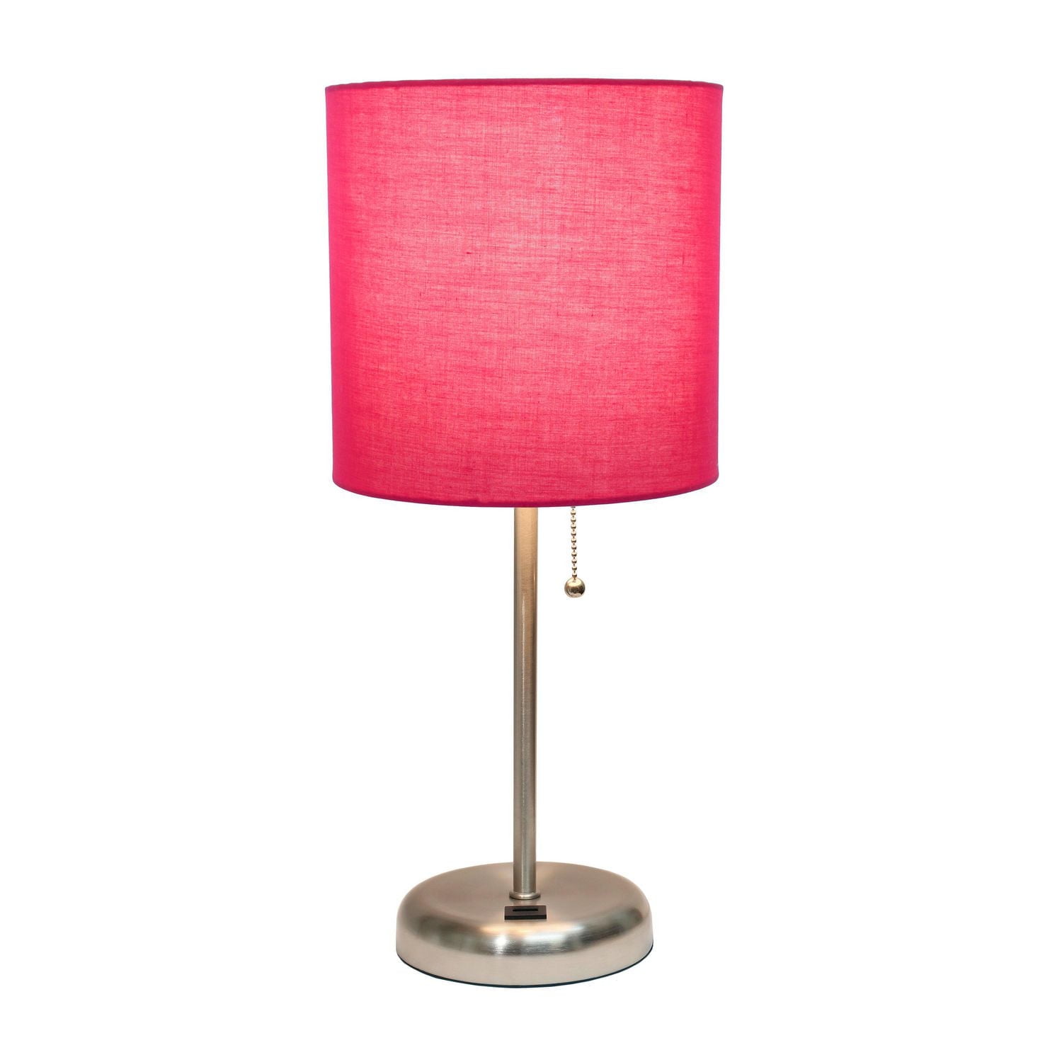 LimeLights Stick Lamp with USB charging port and Fabric Shade