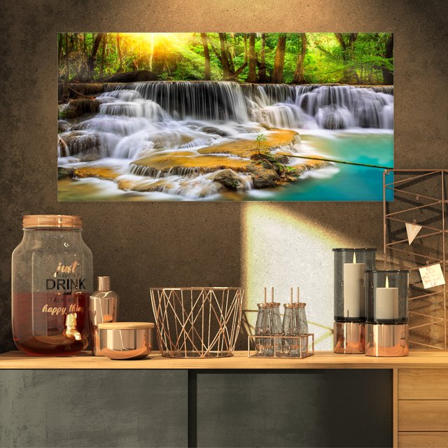 Vue Grand de la Cascade d'Erawan - Impression sur Toile d'Art Paysager