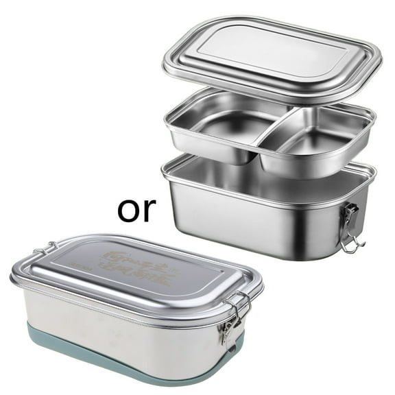 CIYISON Double-Layer Lunch Box Stainless Steel Rectangular Food Storage Container