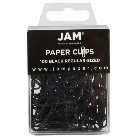 JAM Paper Standard Paper Clips, Black, Small 1 inch, 2/Pack