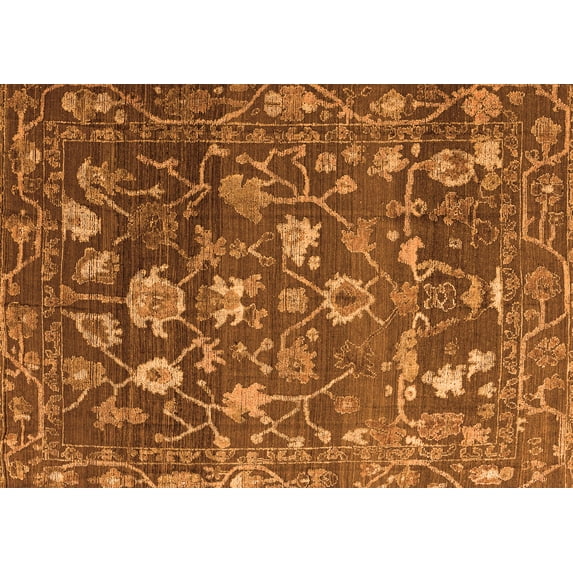 Ahgly Company Indoor Rectangle Abstract Orange Modern Area Rugs, 8' x 12'