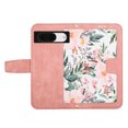 thumbnail image 6 of Allytech for Google Pixel 8 Wallet Case, Premium PU Leather Cards Slots Shoulder Strap Hand Wrist Fashion Floral Pattern Wallet Phone Case for Google Pixel 8 - Pink, 6 of 14