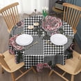 thumbnail image 3 of Pioneer Flower Floral Print Pattern Round Tablecloth 60"x60",Wrinkle Wipeable Table Cloth for Kitchen Dining Room Picnic Patio Party, 3 of 6