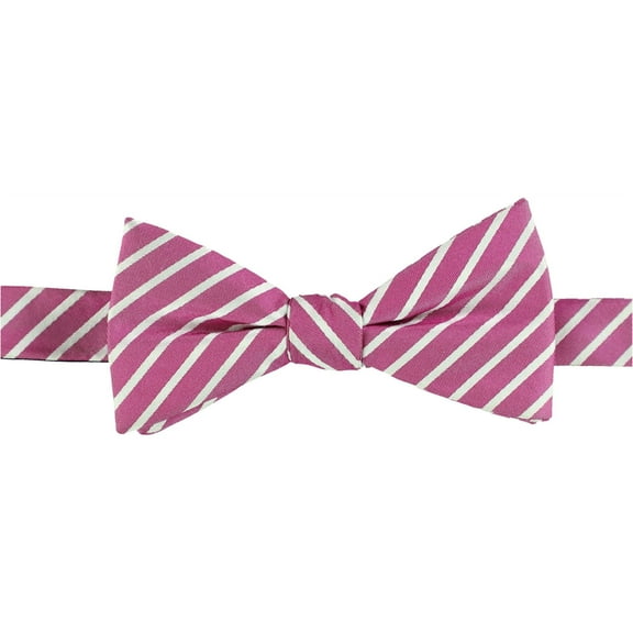 Countess Mara Mens Stripes Self-tied Bow Tie, Pink, One Size