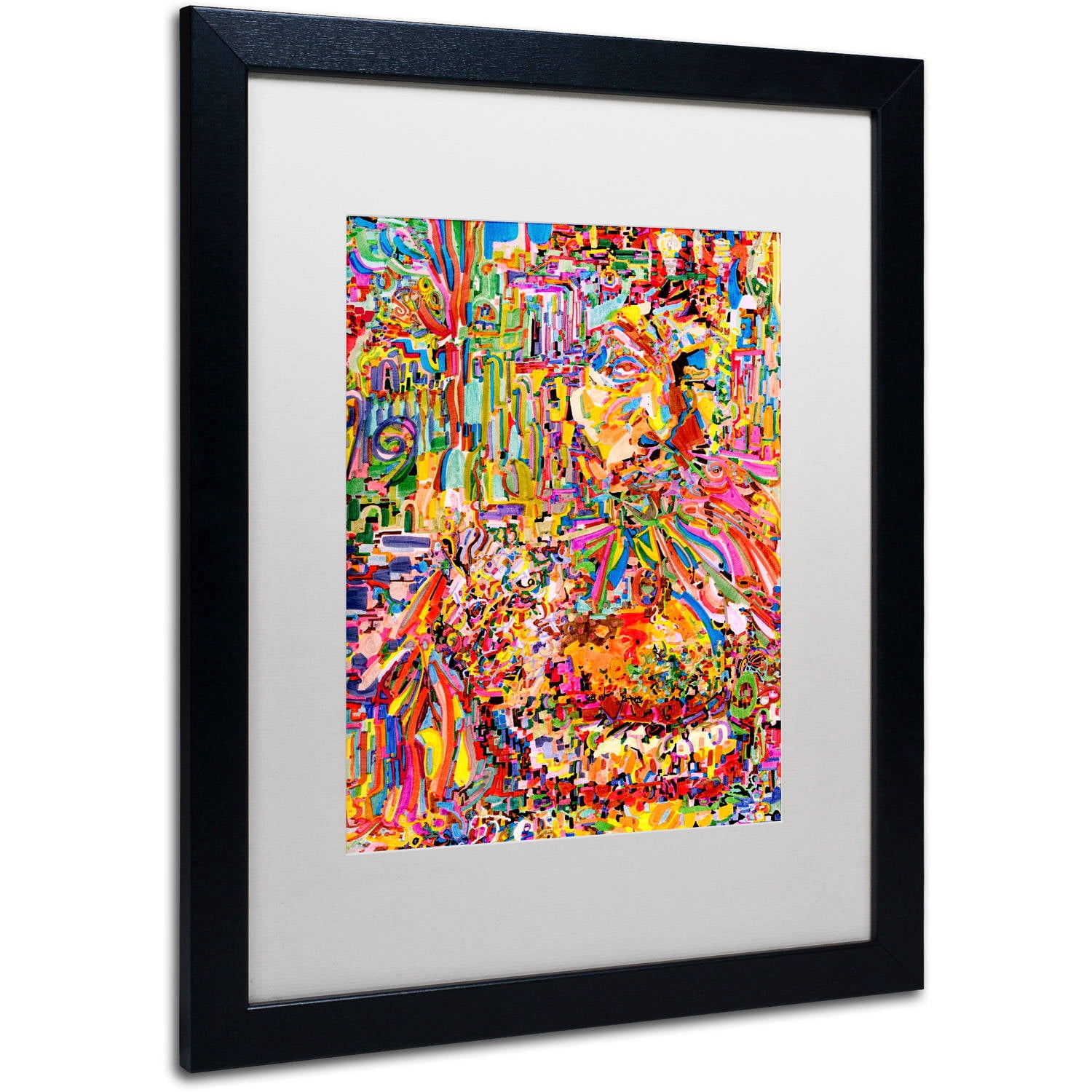 Trademark Fine Art "A Robot Imagines A Hamburger" Canvas Art by Josh Byer, White Matte, Black Frame