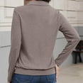 thumbnail image 3 of Zedker Elegant Lapel Collar Women'S Solid Color Casual V-Neck Long Sleeve Pullover Sweatshirts,Comfy Elastic Thermal Tops for Fall,Rose Gold,L, 3 of 4