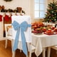 thumbnail image 4 of Christmas Red Bow Chair Cover with Backrest Straps, Decorative Chair Slipcover for Holiday Party Wedding Banquet Dining Room Decorations, Festive Event Chair Back Cover, 4 of 8