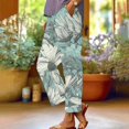 thumbnail image 2 of YUANGUANST Wide Leg Pants Woman Women's Striped Design Loose Pocket Casual Pants Business Work Casual Pants, 2 of 4