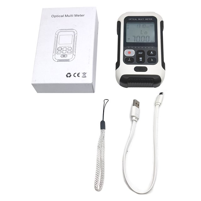 Optical Power Meter, Screen Display Fiber Cable Tester Portable Universal Connector Accurate 10 Wavelengths For Communication Engineering -50 To +26dBm,-70 To +6dBm