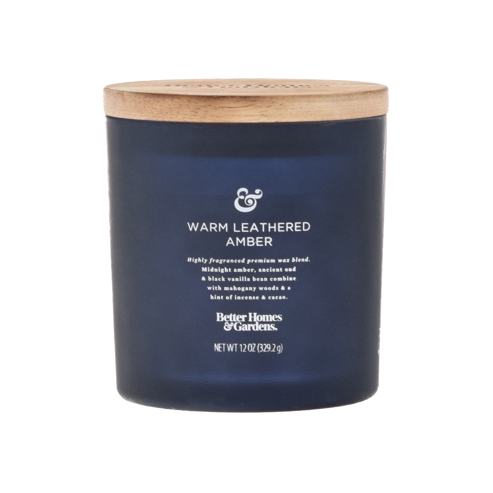 BHG 12oz candle Warm Leathered Amber