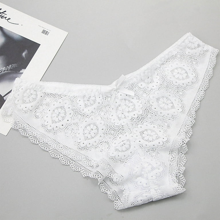 HUPOM Womens Cotton Underwear Underwear For Women In Clothing Briefs  Leisure Tie Seamless Waistband White M