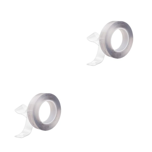 Injueey Cinta adhesiva, cintas transparentes acrílicas reutilizables, adhesivo de espejo de pared recortable de larga duración, adhesivo para Type4 NO4