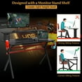 thumbnail image 5 of Costway Gaming Desk & Chair Set 48'' Computer Desk & Massage Recliner Chair Black + White, 5 of 12