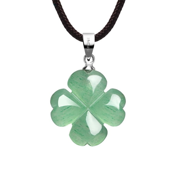 Collar iStone, trébol de cuatro hojas, aventurina verde, San Patricio