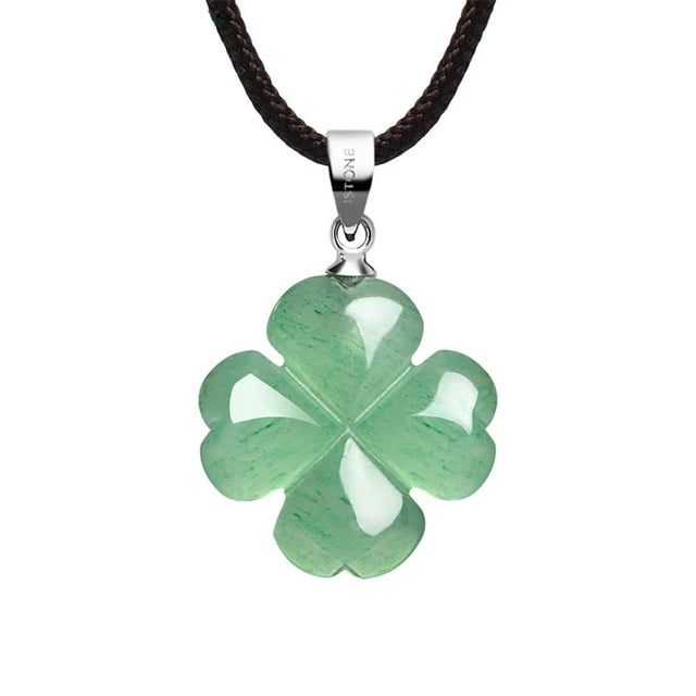 Collar iStone, trébol de cuatro hojas, aventurina verde, San Patricio