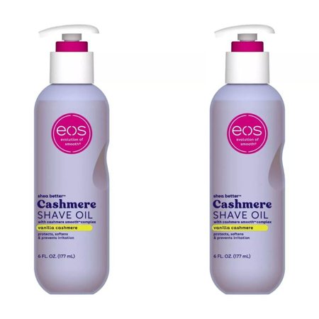 eos Cashmere Skin Collection- Women's Shave Oil, Vanilla Cashmere, Made for Sensitive Skin, 6 fl oz, 2 Pack