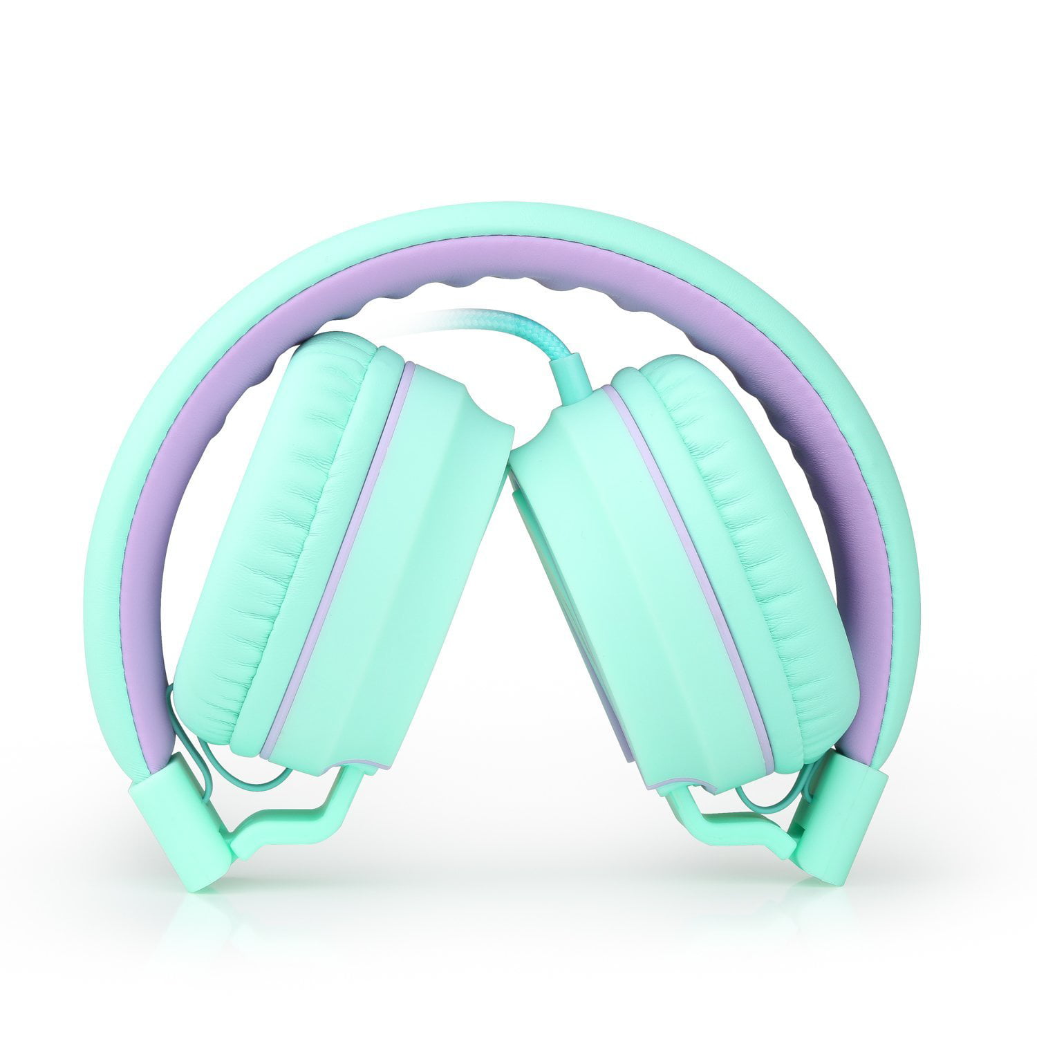 AILIHEN I35 Kid Headphones with Microphone Volume Limited Childrens Girls Boys Teens Lightweight Foldable Portable Wired Headsets for School Airplane Travel Cellphones Tablets Blue Green