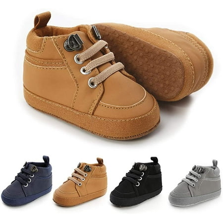 

QWZNDZGR Baby Boys Girls Sneakers Toddler Dress Shoes Soft Rubber Sole Infant Moccasins Newborn Oxford First Walker Crib Shoes