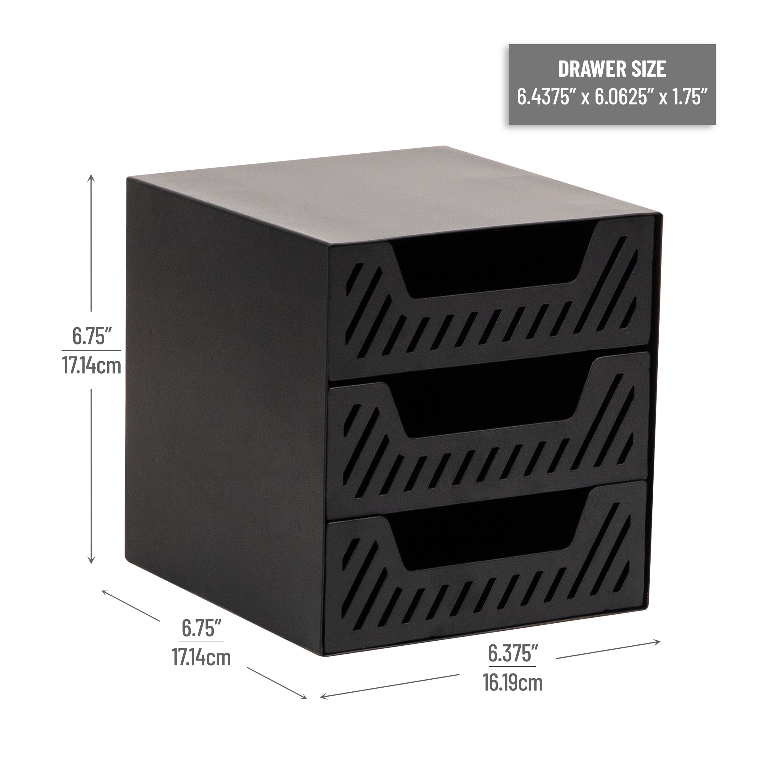 Mind Reader Black 3-Drawer Metal Desktop Organizer