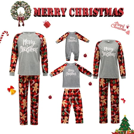 

Merry Christmas Family Matching Pajamas Set Raglan Tops+Cartoon Pants Xmas Holiday Loungewear Sleepwear Jammies Pjs