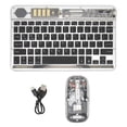 thumbnail image 2 of Combo de Ratón con Teclado Inalámbrico Transparente Teclado Ultradelgado de Retroiluminación Ratón de Modo Dual BT51 24G Juego de Teclado para Teléfonos Tablets ANGGREK Otros, 2 of 8