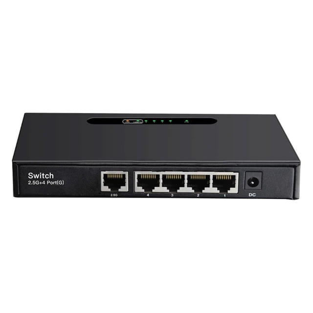 Commutateur de Jeu de Bureau 2500 Mbps 2,5G Gigabit, Commutateur Ethernet, Concentrateur Ethernet, Commutateur RJ45 Gigabit, 4 Ports, Commutation LAN 1G, Sécurité