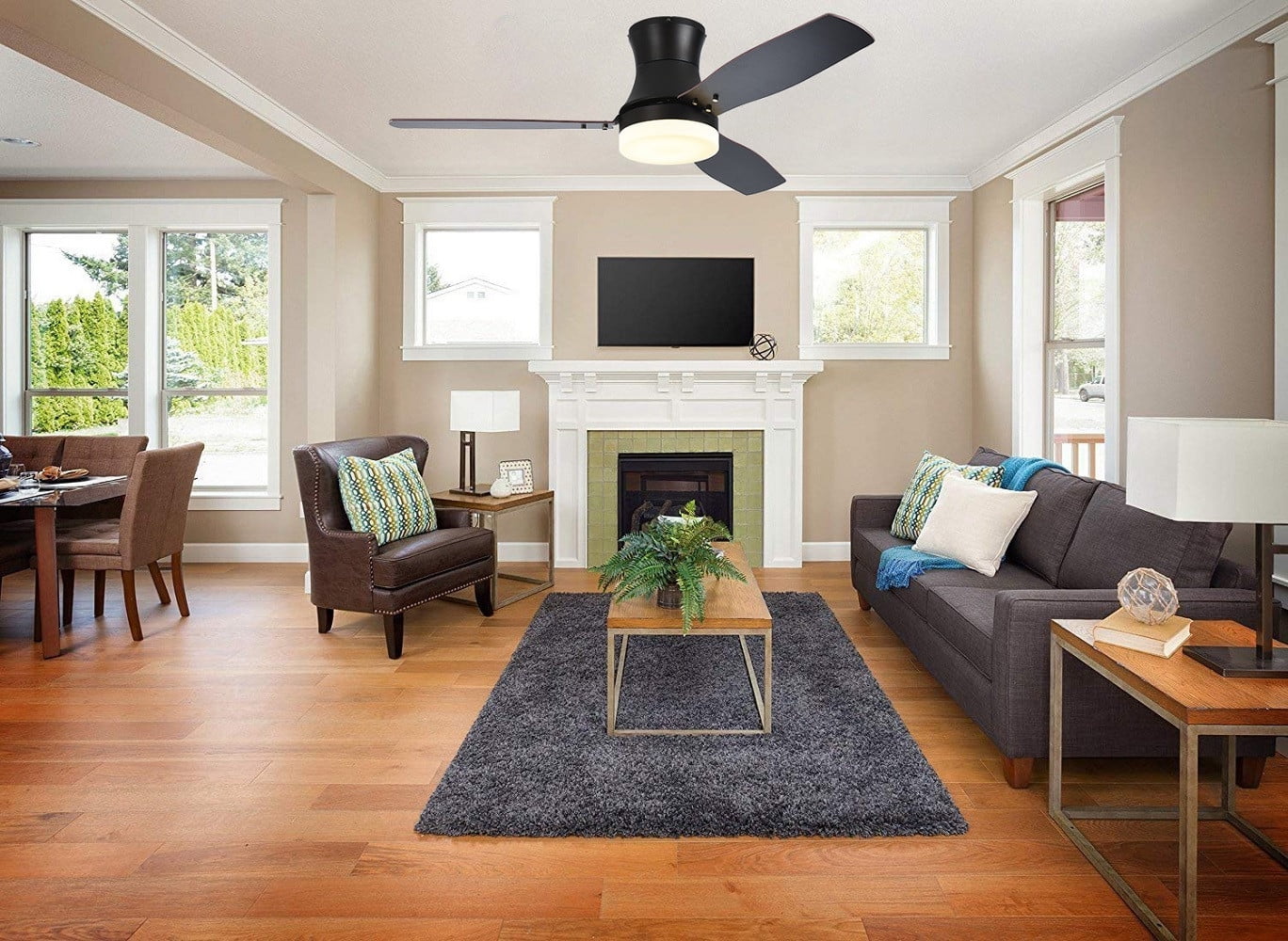 Led Lighted 52 Inch Ceiling Fan Indoor Ceiling Fan With Warm Color Led Light 3 Speed Remote Control Timing Function Super Noiseless 3 Blade Dark Brown Walmart Com Walmart Com