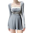thumbnail image 1 of Gibobby Trajes de Natación para Mujer Traje de baño de pieza de pantalones cortos de sólido a la moda para mujer traje de baño de Bikini Sexy traje de ba(A,Talla única), 1 of 4