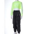 thumbnail image 2 of TiaoBug Kids Girls 2 Piece Hip Hop Street Dance Costume Outfits Fishnet Crop Top Cargo Pants Sport Outfits Fluorescent Green 14, 2 of 6