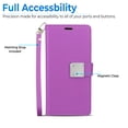 thumbnail image 6 of For Apple iPhone 14 Max (6.7") luxurious PU leather Wallet 6 Card Slots folio with Wrist Strap & Kickstand Pouch Flip Phone Case Cover by Xpression - Purple, 6 of 8