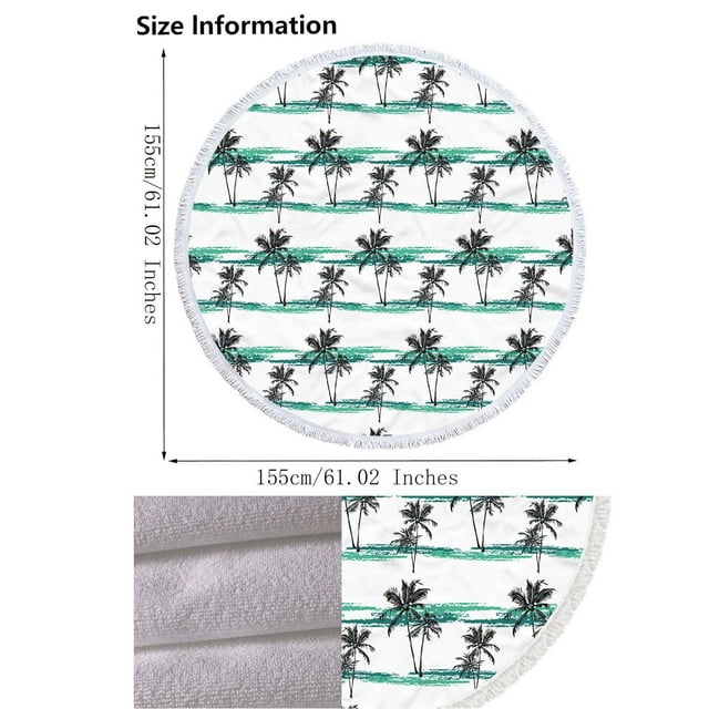 Birdeem Round Printed Microfiber Beach Towel Super Lightweight Colorful Bath Towel Sandproof Beach Blanket Beach Mat Multi-Purpose Towel for Travel Swimming Pool