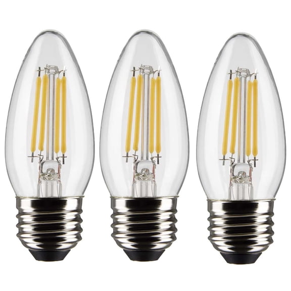 3Pk - Satco 4w B11 LED 3000K Medium Base Dimmable - 40w equiv