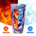 thumbnail image 6 of Picia Hawaiian Beach Dolphin Pattern 20 oz Tumbler Stainless Steel Vacuum Insulated Coffee Ice Cup Double Wall Travel Flask Dual Lid Water Bottle, Eco-friendly Car Cup-Straw Three-piece Set, 6 of 8