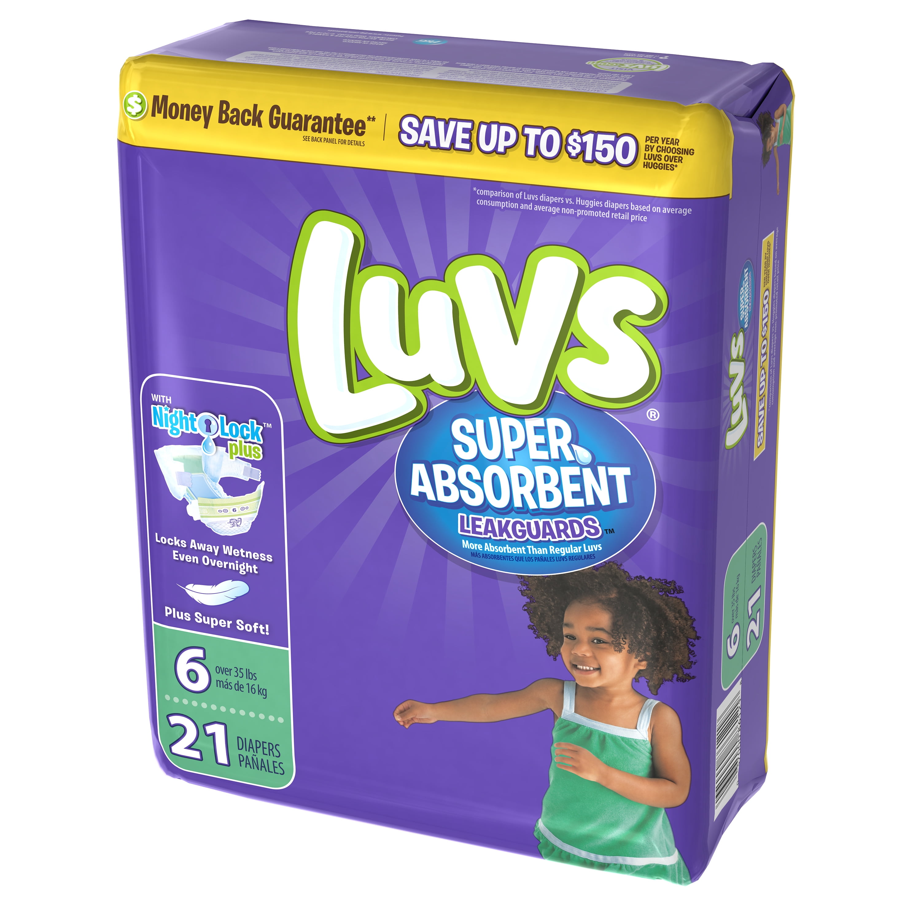 walmart luv diapers size 6