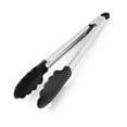 thumbnail image 2 of Pinzas de cocina de acero inoxidable para alimentos, pinzas de silicona de 9 pulgadas, pinzas de cocina de metal con orificio para colgar para la cocina del hogar, 2 of 12