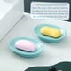 thumbnail image 5 of 2-pack tvålkopp, tvålkoppar av plast, halkfri tvållåda, tvålhållare, dusch med droppbricka, lättrengörande tvålsparare, (blå), 5 of 5
