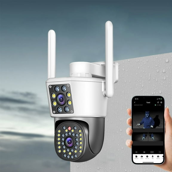 AZXY Wireless Security Camera,Surveillance Cameras Wireless Outdoor,Outdoor Security Camera with Monitor,Wifi 360 Smart Camera Waterproof Night Vision