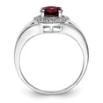 thumbnail image 2 of Sterling Silver Rhodium-plated Diam. & Garnet Ring, 2 of 5