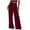 Red, variant on Women's Casual Pants - Solid Color Suede Button Straight Leg Wide Leg Elegant Commuting Comfortable Design for Autumn and Winter