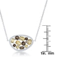 thumbnail image 4 of Sterling Silver 16" + 2" Citrine Gemstone & White Topaz Irregular Oval Necklace, 4 of 5