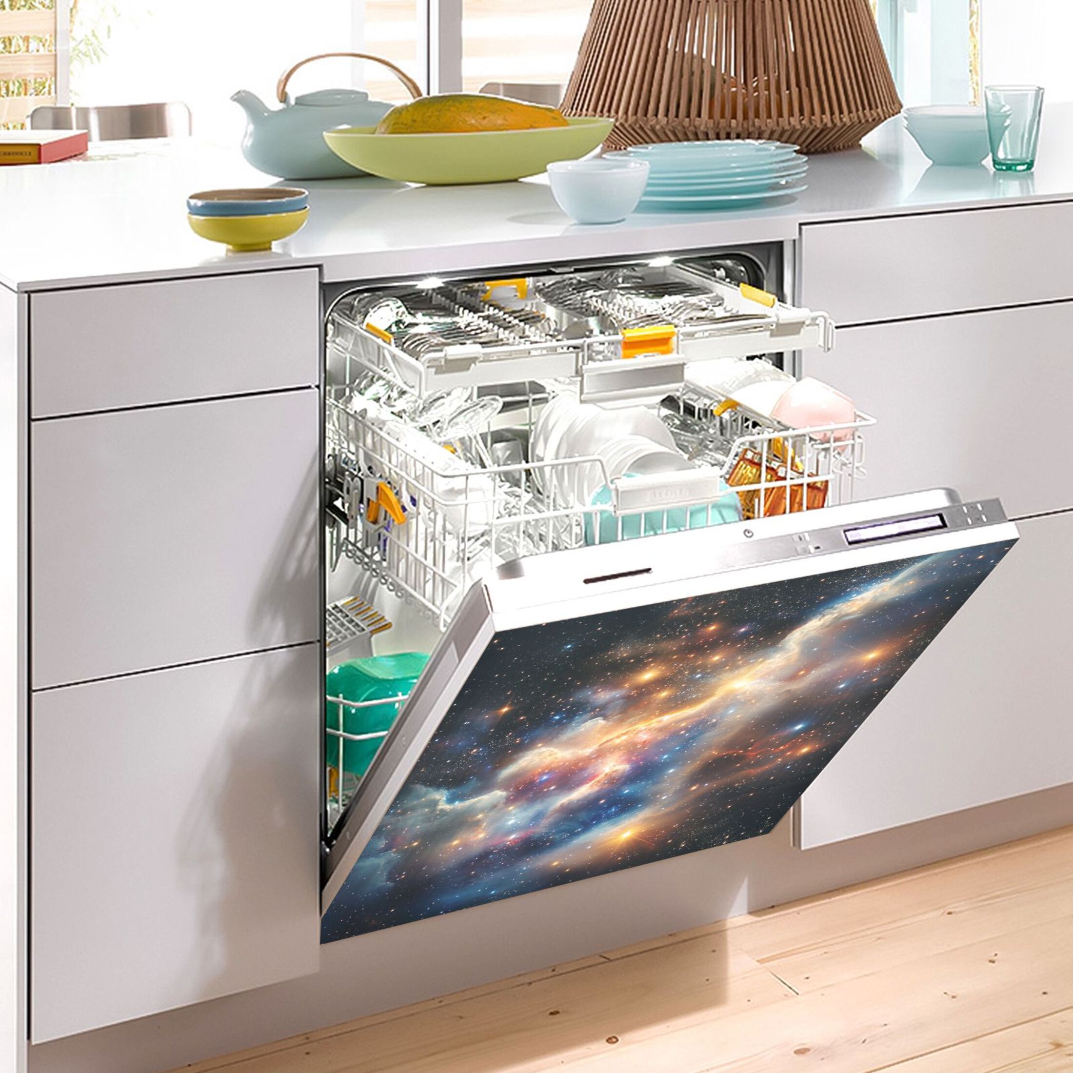 Dishwasher Magnetic Sticker 23x26 Inch Refrigerator Magnetic Sticker Washing Machine Magnetic Sticker Kitchen Panel Magnetic Sticker Home Decor Super Cool Colored Stars